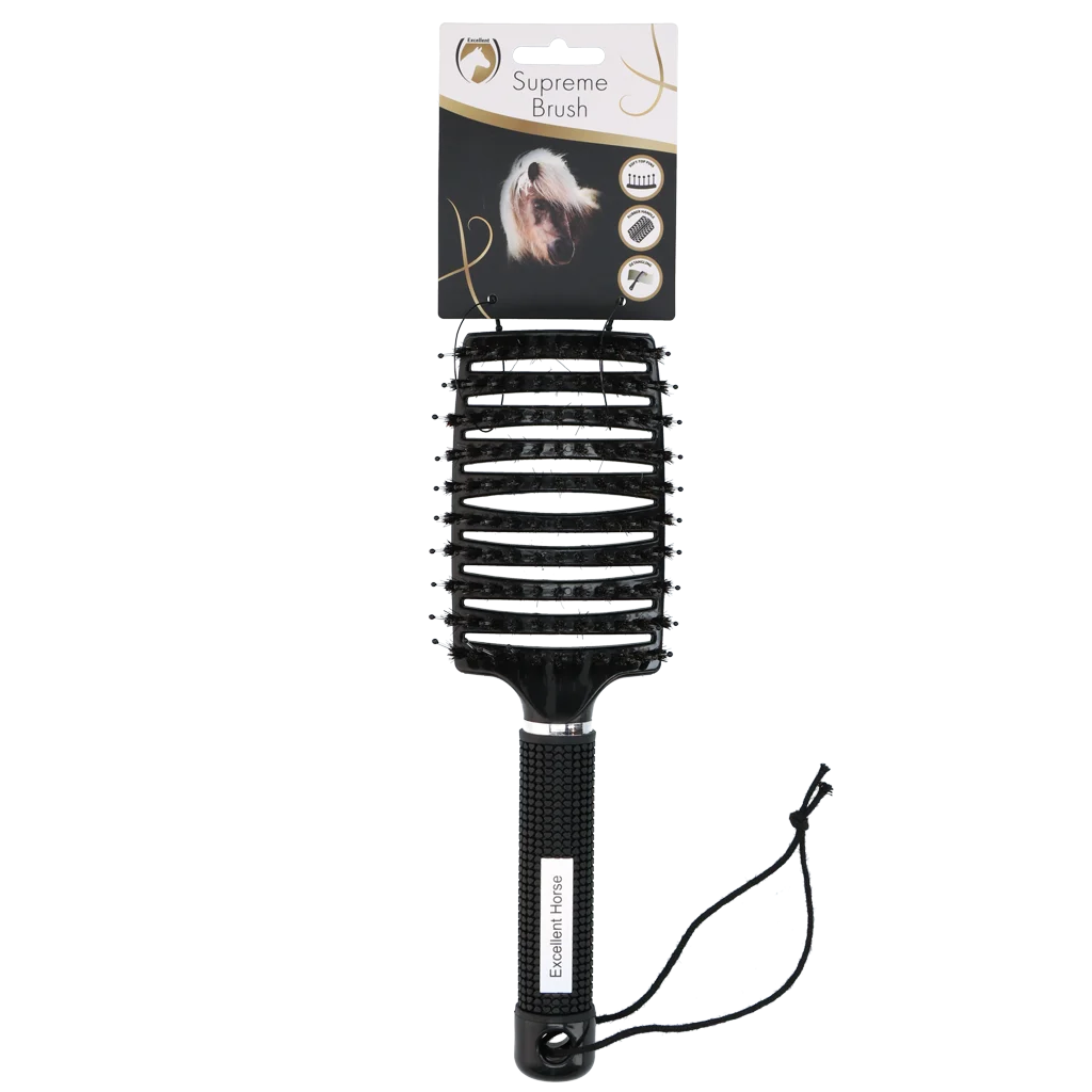 Kartáč na rozčesávání hřívy, 24,5 cm, černý – Excellent Horse Supreme Brush - Obrázek 1