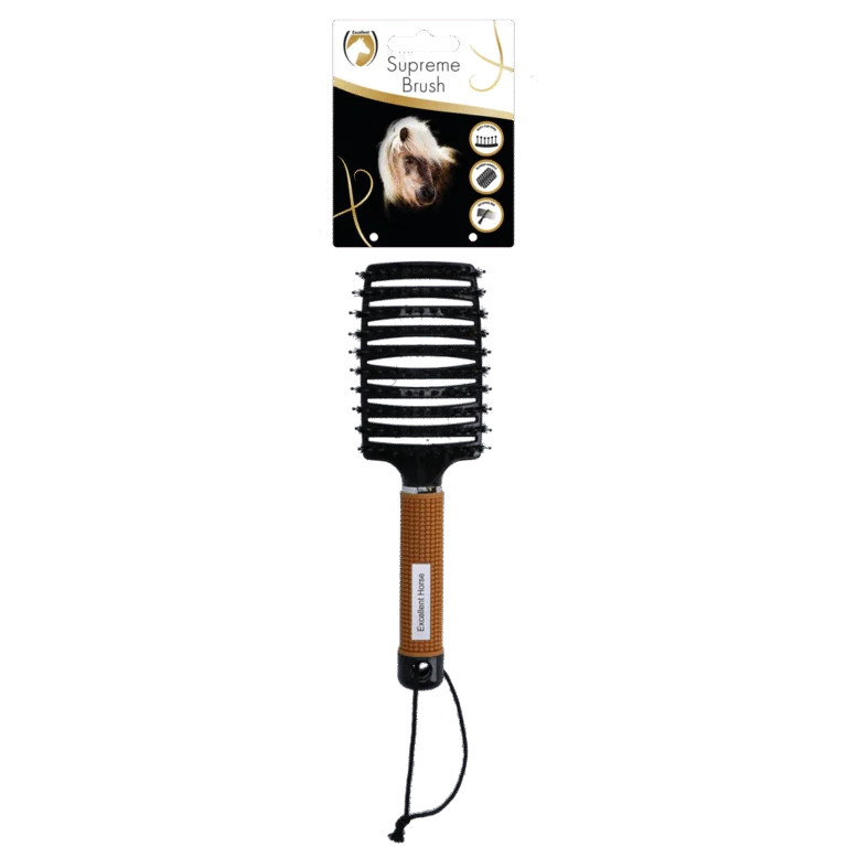 Kartáč na rozčesávání hřívy, 24,5 cm, zlatý – Excellent Horse Supreme Brush