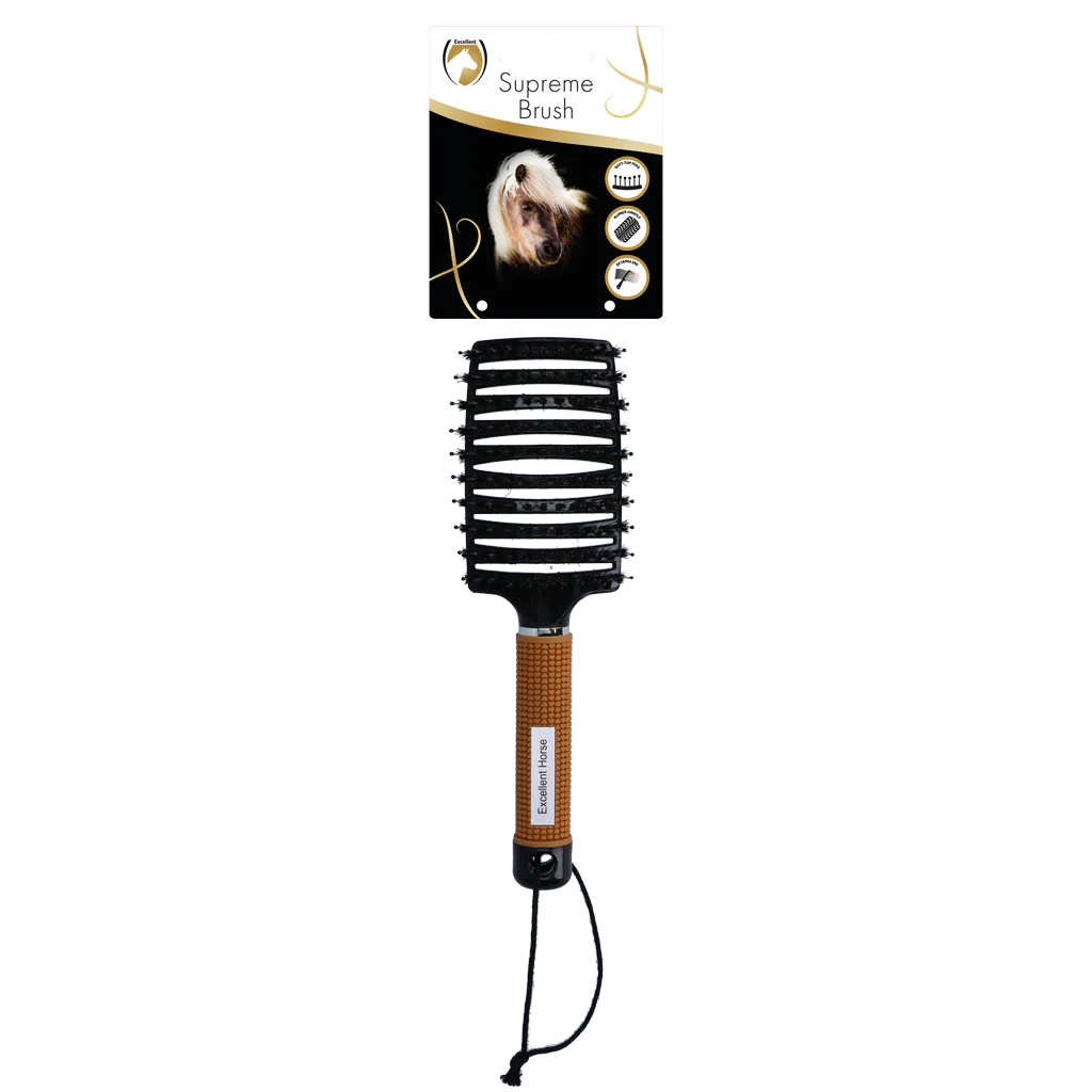 Kartáč na rozčesávání hřívy, 24,5 cm, zlatý – Excellent Horse Supreme Brush - Obrázek 1