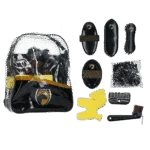 Čisticí sada pro mladé jezdce s batohem, 200 gumiček – Excellent Horse Grooming Set Junior