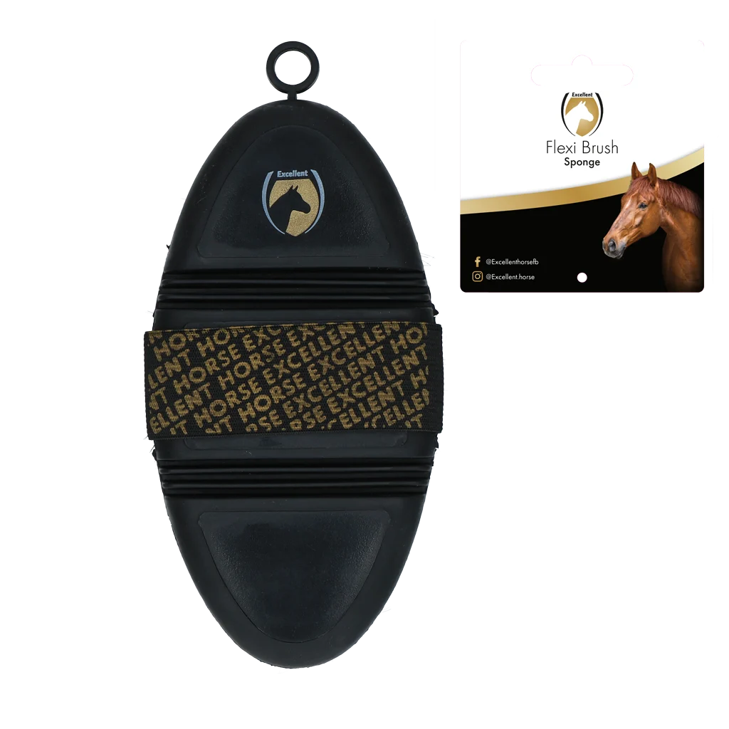 Mycí houba s kartáčem pro koně a pružnou horní stranou – Excellent Horse Flexi Brush Sponge - Obrázek 2