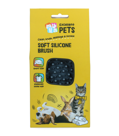 Silikonový kartáč pro psy s krátkou srstí, 12 x 6,5 x 2,5 cm – Excellent Pets Soft Silicone Brush