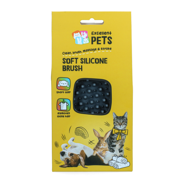 Silikonový kartáč pro psy s krátkou srstí, 12 x 6,5 x 2,5 cm – Excellent Pets Soft Silicone Brush