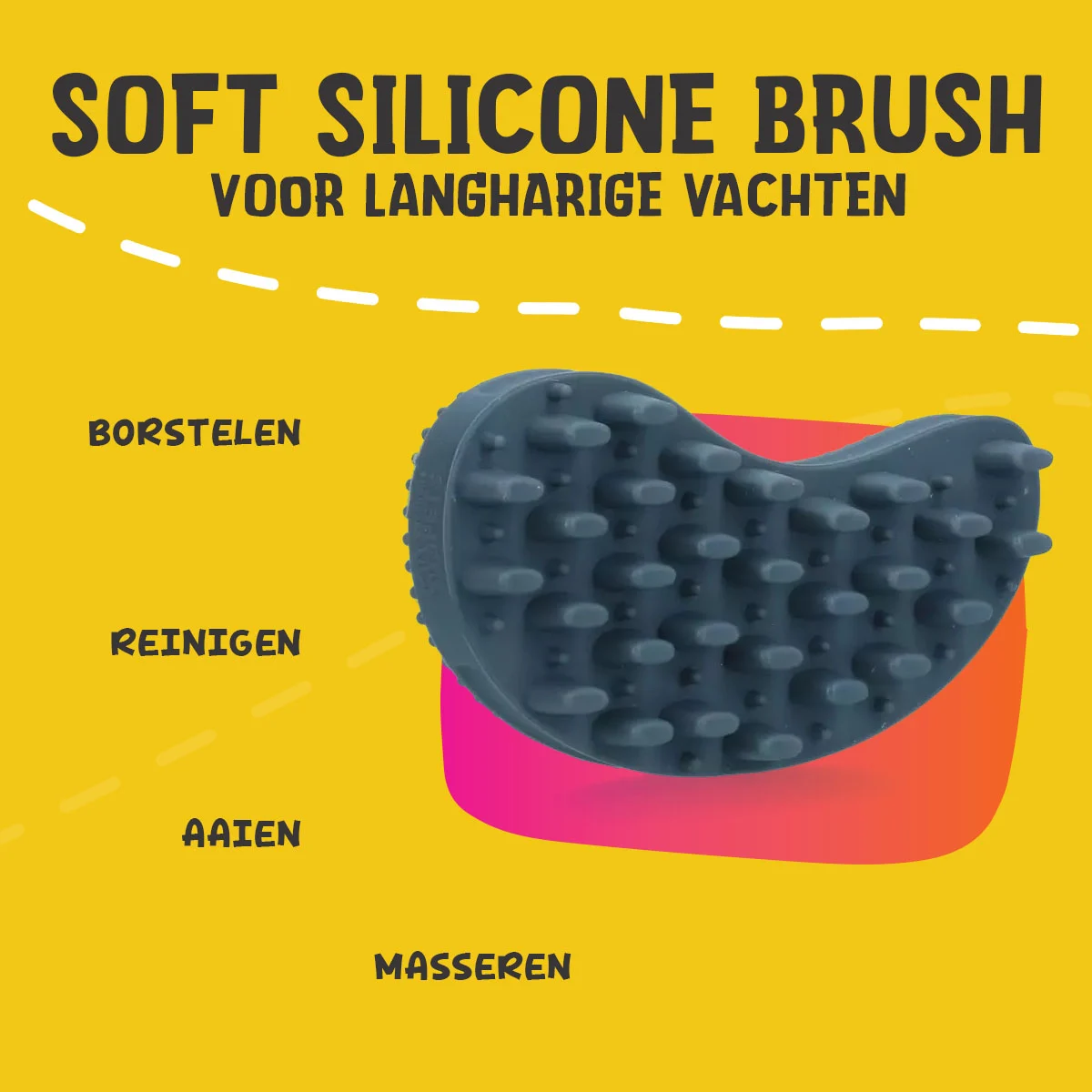 Silikonový kartáč pro psy s dlouhou srstí, 12 x 6,5 x 2,5 cm – Excellent Pets Soft Silicone Brush - Obrázek 5