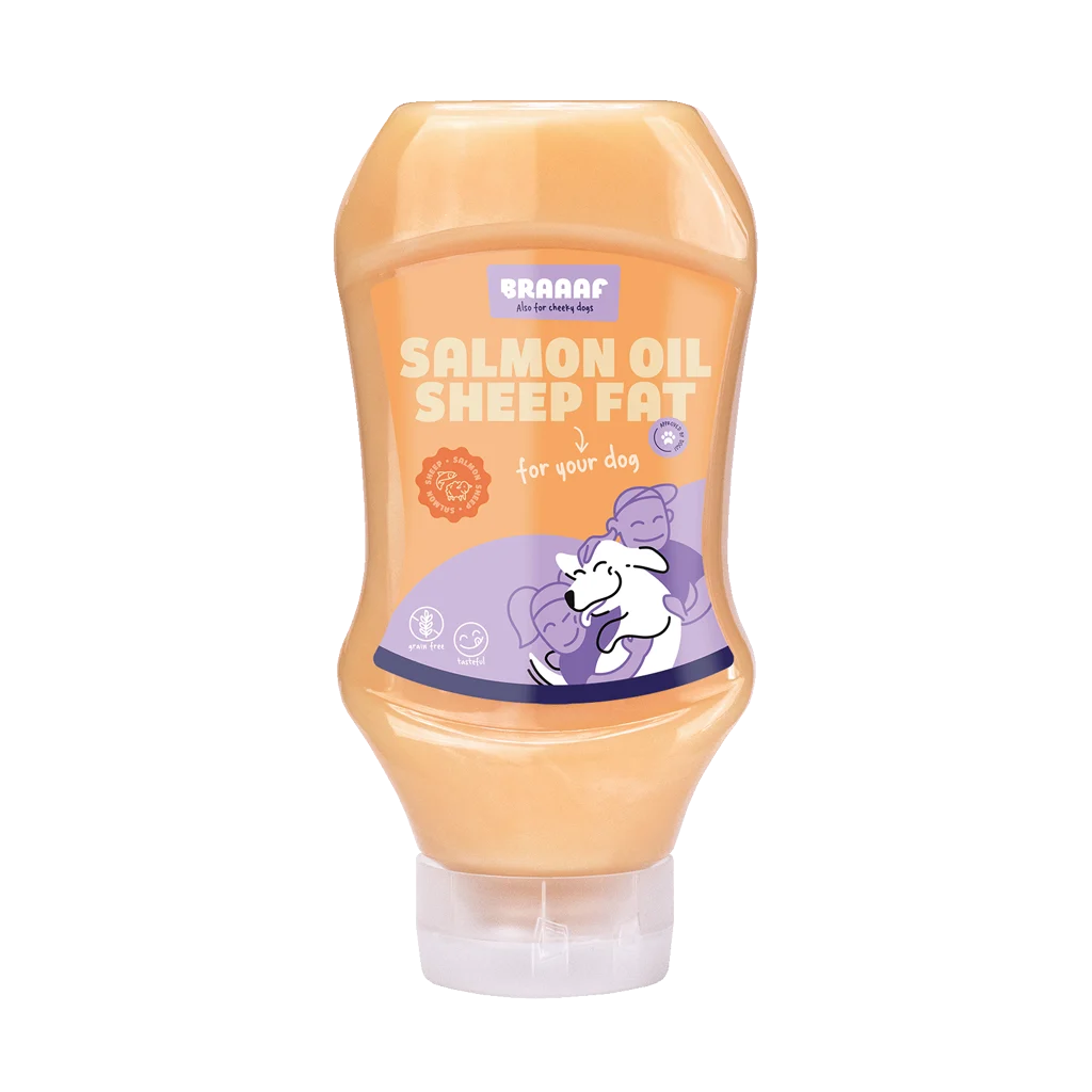 Krmná omáčka s lososovým olejem a skopovým tukem, 500 ml – Braaaf Dog Food Sauce - Obrázek 1