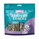 Žvýkací tyčinky z lososa, sušené vzduchem, 12 cm, 175 g – Braaaf Seafood Zalm Roll Sticks