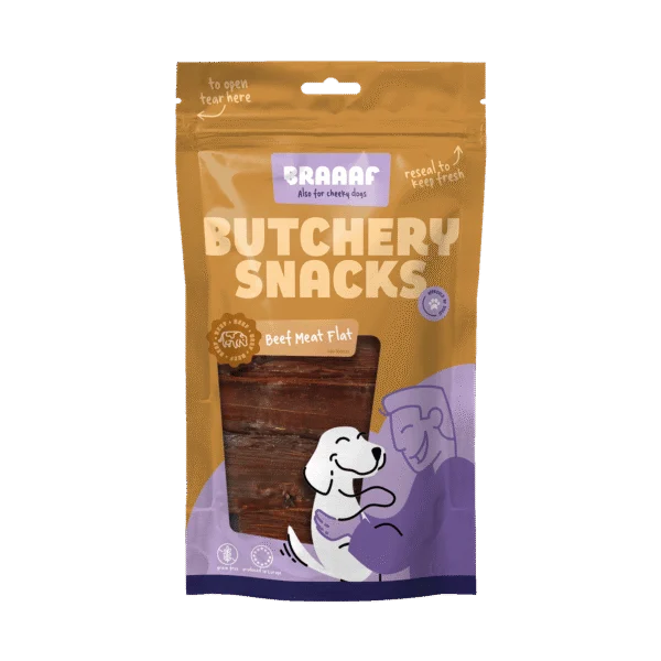 Plochý hovězí pamlsek, 125 g – Braaaf Butchery Snacks