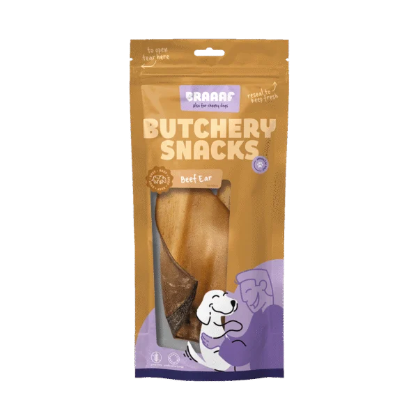 Hovězí ucho pro psy, 2 kusy – Braaaf Butchery Snacks