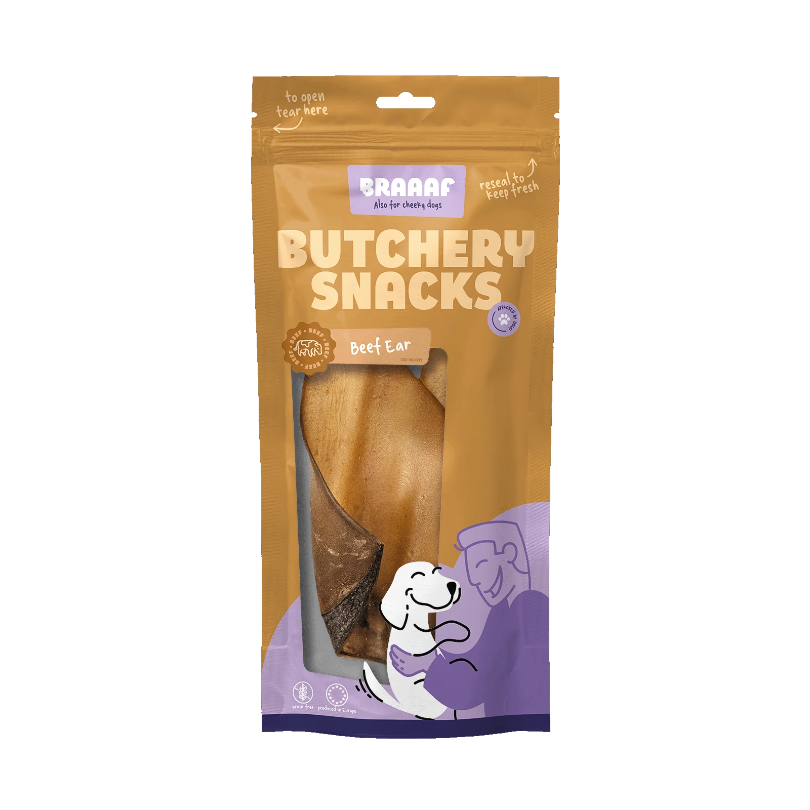 Hovězí ucho pro psy, 2 kusy – Braaaf Butchery Snacks - Obrázek 1