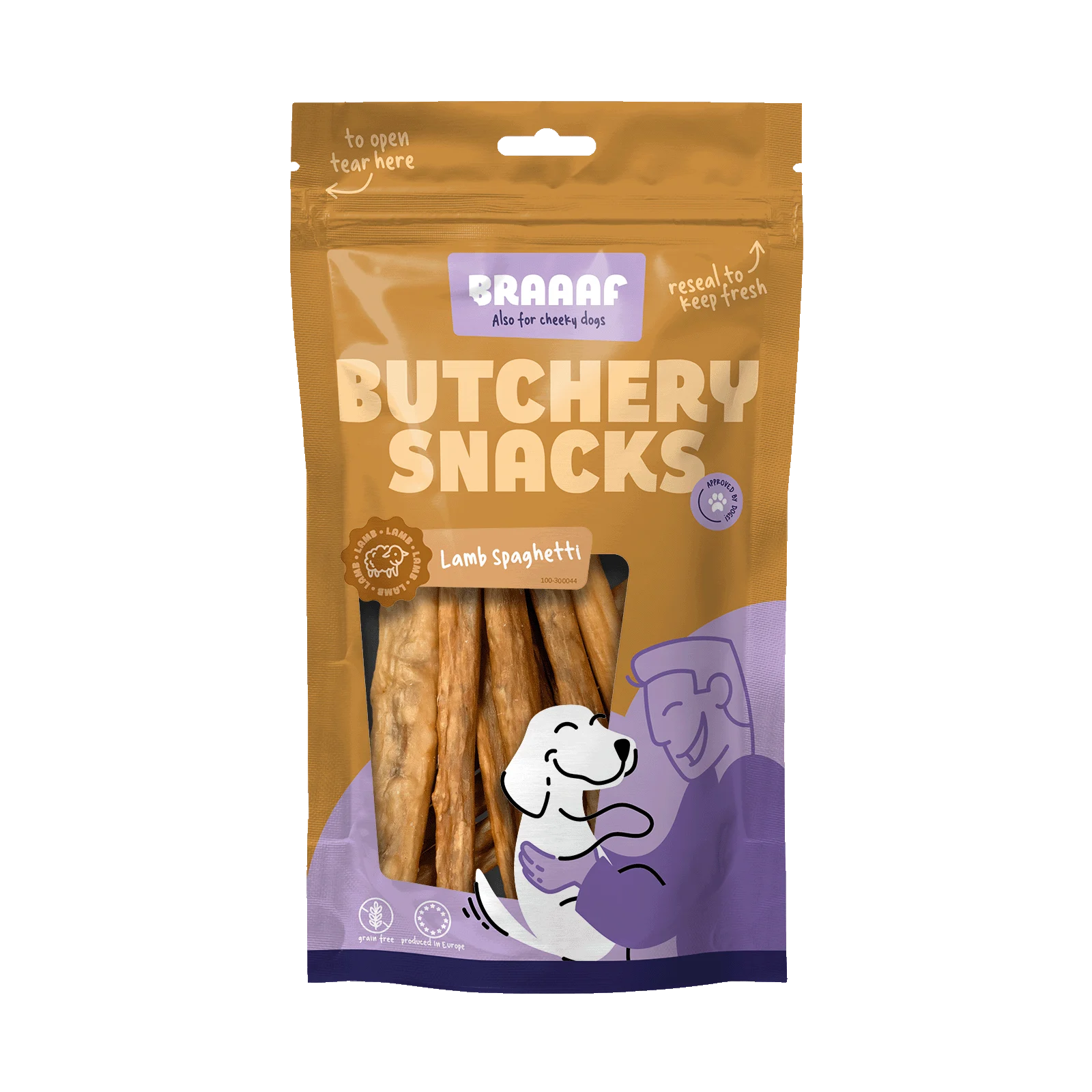 Psí pamlsek jehněčí špagety, 85 g – Braaaf Butchery - Obrázek 1
