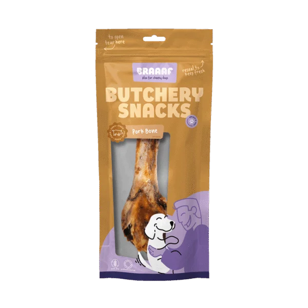 Vepřová kost pro psy, 1 kus – Braaaf Butchery Snacks