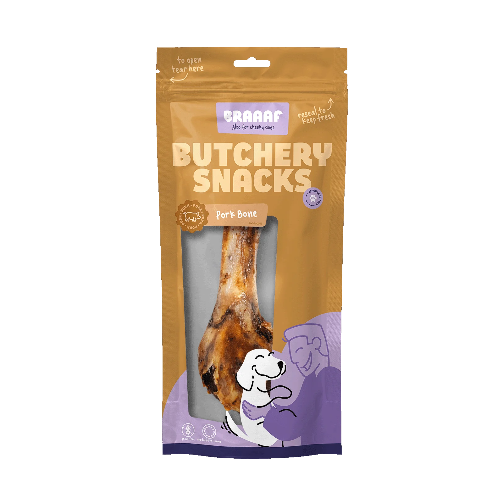 Vepřová kost pro psy, 1 kus – Braaaf Butchery Snacks - Obrázek 1