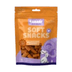 Měkký pamlsek pro psy s lososem, mrkví a zelenými fazolkami, 85 g – Braaaf Soft Snack s lososem