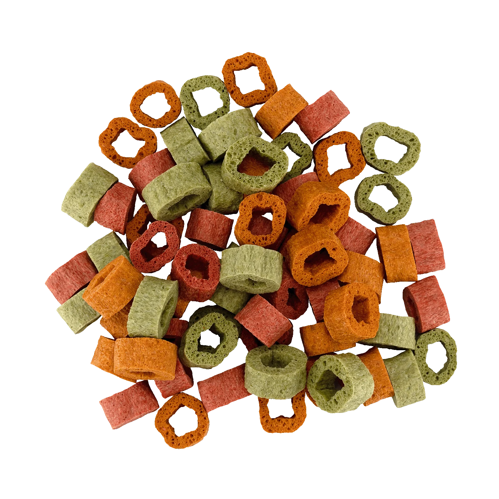 Veganské pamlsky pro psy se špenátem, dýní a červenou řepou, 1 cm – Braaaf Vegan Snack Mixed Hoops - Obrázek 3
