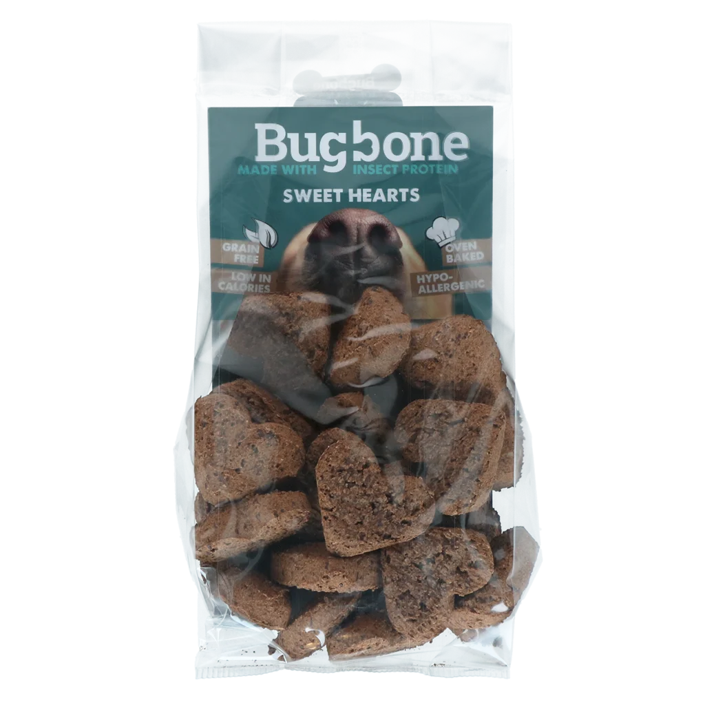 Pamlsky pro psy s hmyzím proteinem, 24 kusů po 7,5 g – Bugbone Sweethearts - Obrázek 1
