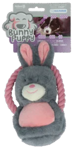 Plyšová hračka ve tvaru králíčka s pískátkem – Bunny Puppy Ropey Swing