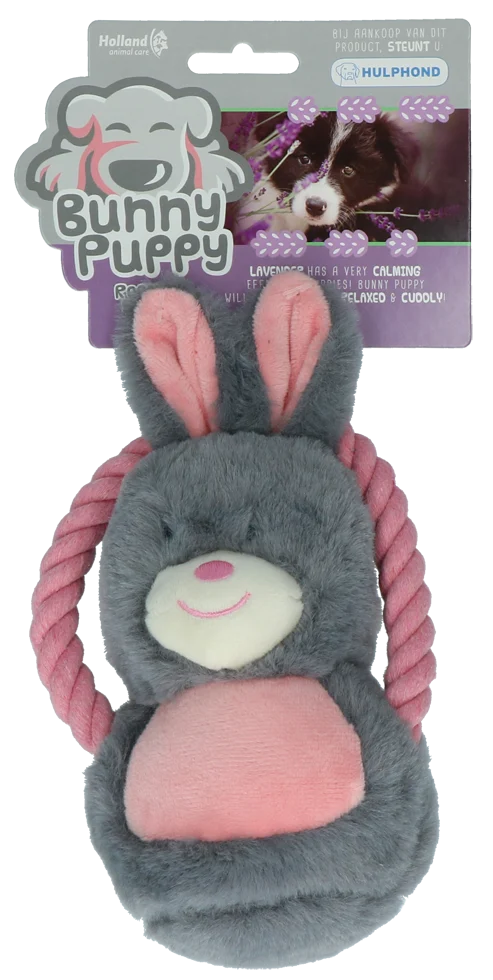 Plyšová hračka ve tvaru králíčka s pískátkem – Bunny Puppy Ropey Swing - Obrázek 1