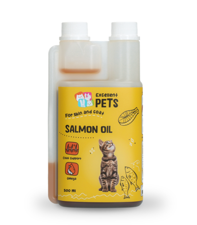 Lososový olej pro kočky s omega 3 a omega 6, 500 ml – Excellent Pets Cat Salmon Oil