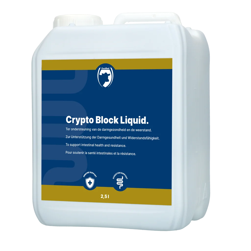 CBLO2500.png Tekuté doplňkové krmivo pro telata a jehňata, 2,5 l – Excellent Crypto Block Liquid - Obrázek 1