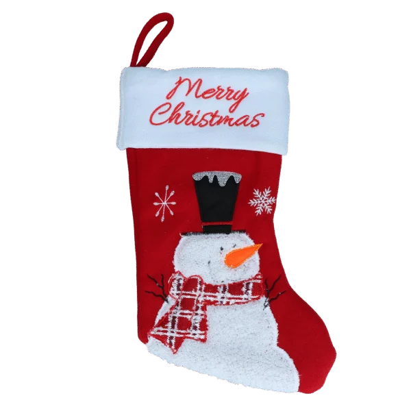 Vánoční punčocha pro mazlíčky s poutkem na zavěšení, 20 x 38 cm – Hofman Animal Care Christmas Stocking Wooly Snowman