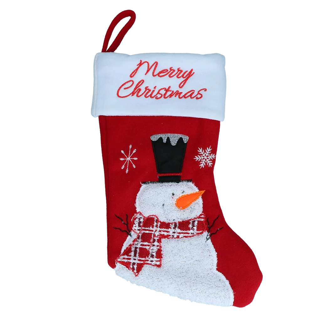 CHRI0001.png Vánoční punčocha pro mazlíčky s poutkem na zavěšení, 20 x 38 cm – Hofman Animal Care Christmas Stocking Wooly Snowman - Obrázek 1