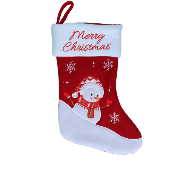 Vánoční ponožka pro domácí mazlíčky se závěsným poutkem, 20 x 38 cm – Hofman Animal Care Christmas Stocking Snowman