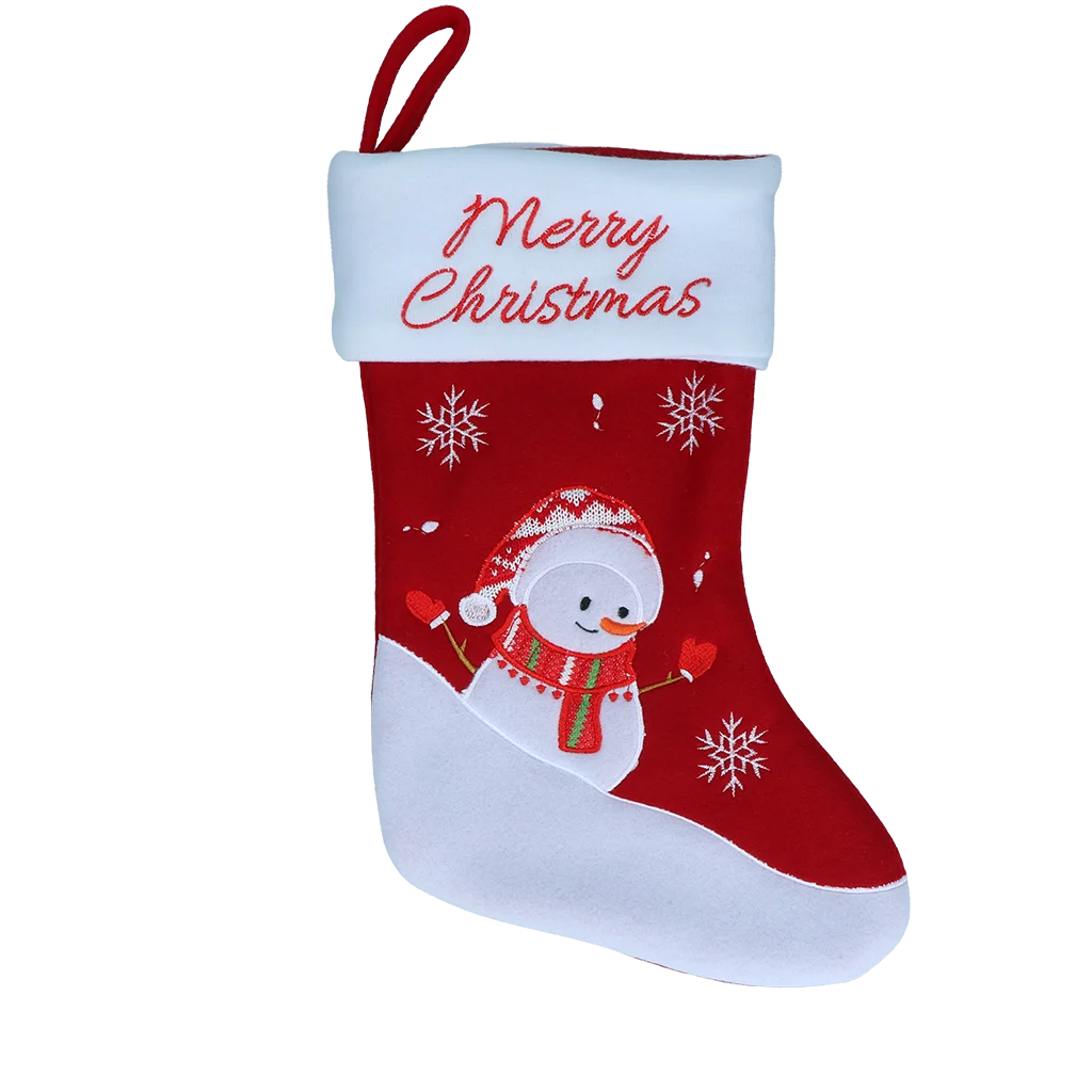 CHRI0004.png Vánoční ponožka pro domácí mazlíčky se závěsným poutkem, 20 x 38 cm – Hofman Animal Care Christmas Stocking Snowman - Obrázek 1