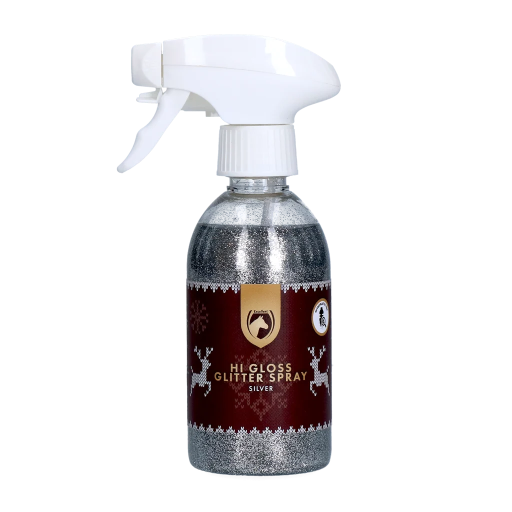 CHRI0420.png Třpytivý sprej pro koně, stříbrný, 250 ml – Excellent Horse Christmas Hi Gloss Glitter Spray - Obrázek 1