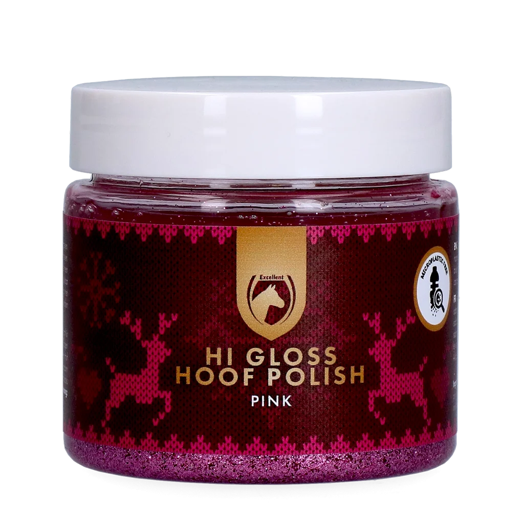 Růžový třpytivý lak na kopyta, 150 ml – Excellent Horse Christmas Hi Gloss Hoof Polish - Obrázek 1