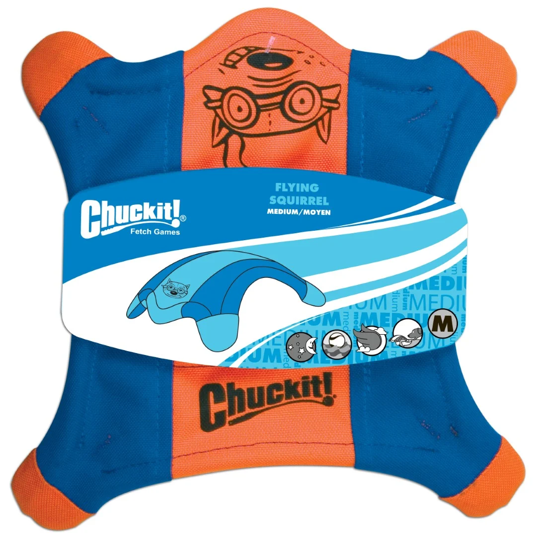 Frisbee pro psy z plátna se svítícími tlapkami, 24 x 24 cm – Chuckit! Flying Squirrel M - Obrázek 1