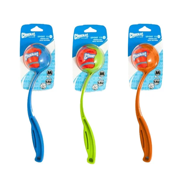 Házeč na míčky M s tenisovým míčkem, 30 cm – Chuckit! Sport Launcher