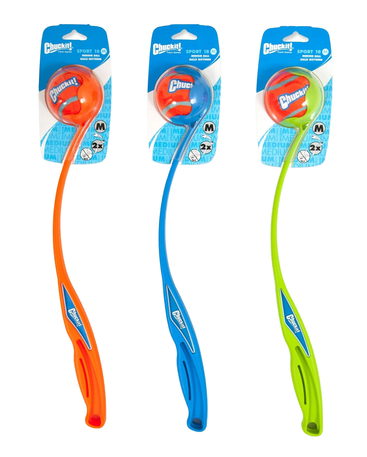 CHUC06800.jpg Házeč na psí míčky M s tenisovým míčkem, 45 cm – Chuckit! Sport Launcher - Obrázek 1