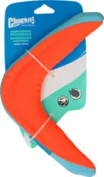 Psí bumerang M, plovoucí, náhodná barva zelená nebo oranžová – Chuckit! Amphibious Boomerang - Obrázek 3