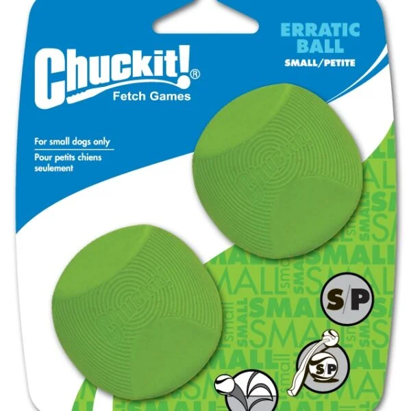 Gumový míček pro psy s hranatým tvarem, S 5 cm, 2 ks – Chuckit! Erratic Ball