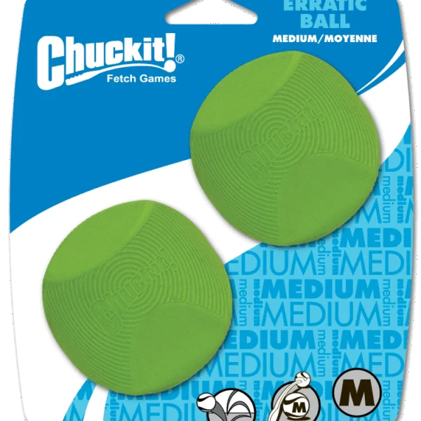 Gumový míček pro psy s hranatým tvarem, M 6 cm, 2 ks – Chuckit! Erratic Ball