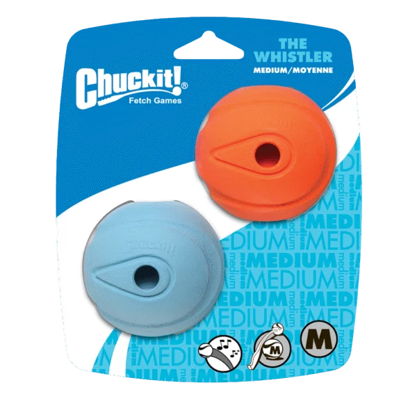 Psí míček s pískacím zvukem M, ø 6 cm, 2 kusy – Chuckit! The Whistler