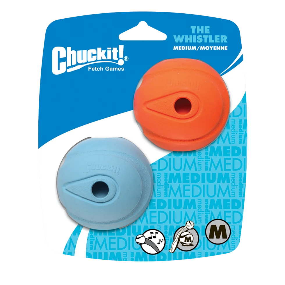 Psí míček s pískacím zvukem M, ø 6 cm, 2 kusy – Chuckit! The Whistler - Obrázek 1