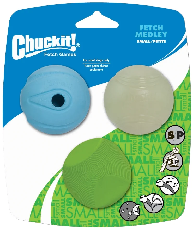Psí míčky se světlem a zvukem, 3 ks, Ø 5 cm – Chuckit! Fetch Medley S - Obrázek 1