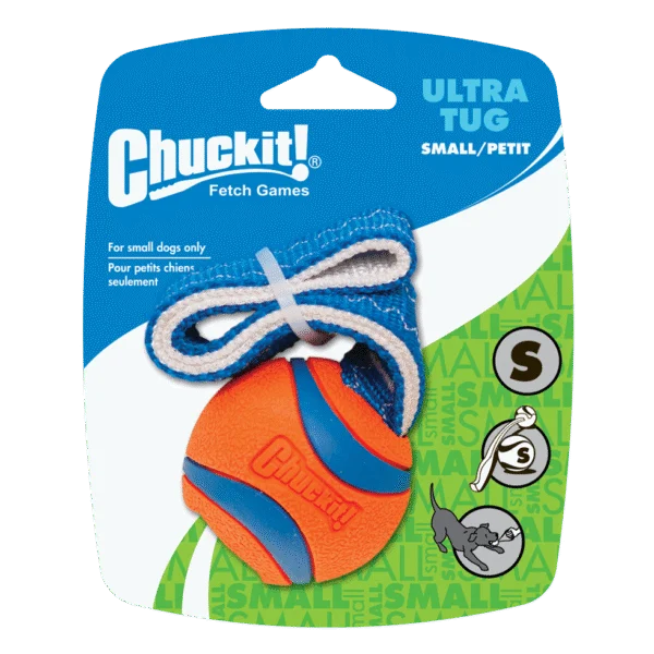 Přetahovací hračka pro psy s tenisovým míčkem a páskem, ø 5 cm – Chuckit! Ultra Tug S