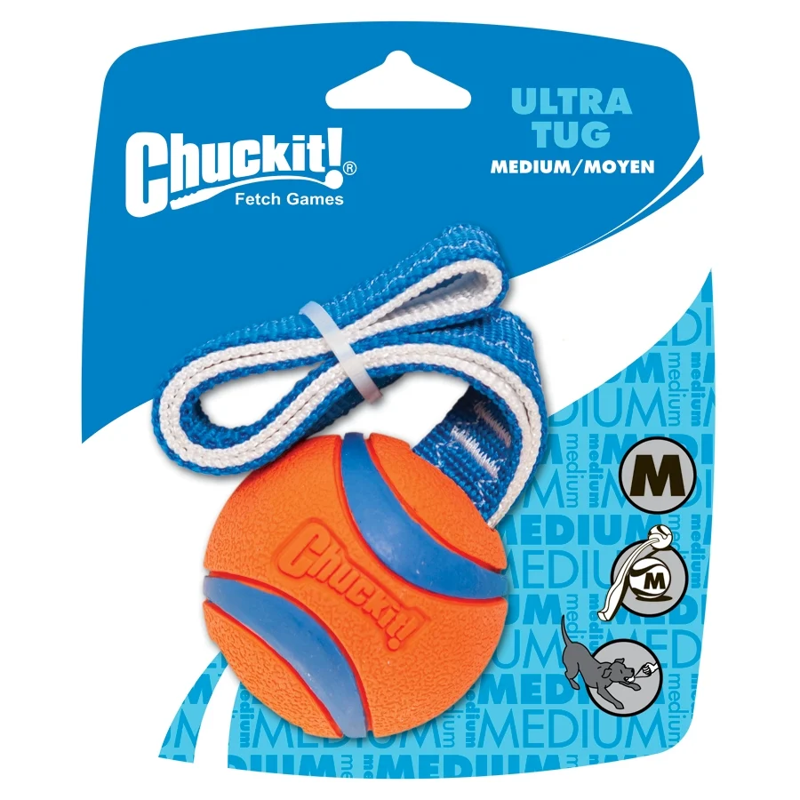 Hračka pro psy na přetahování s tenisovým míčkem a popruhem, ø 6 cm – Chuckit! Ultra Tug M - Obrázek 1