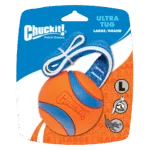 Přetahovací hračka pro psy s tenisovým míčkem a páskem, ø 7 cm – Chuckit! Ultra Tug L