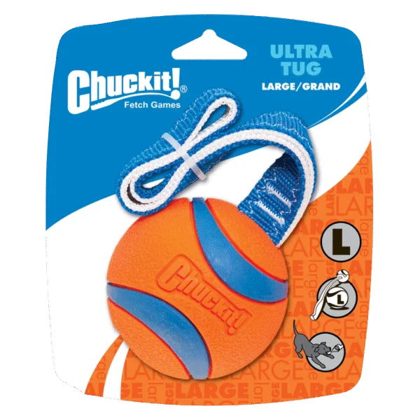 Přetahovací hračka pro psy s tenisovým míčkem a páskem, ø 7 cm – Chuckit! Ultra Tug L