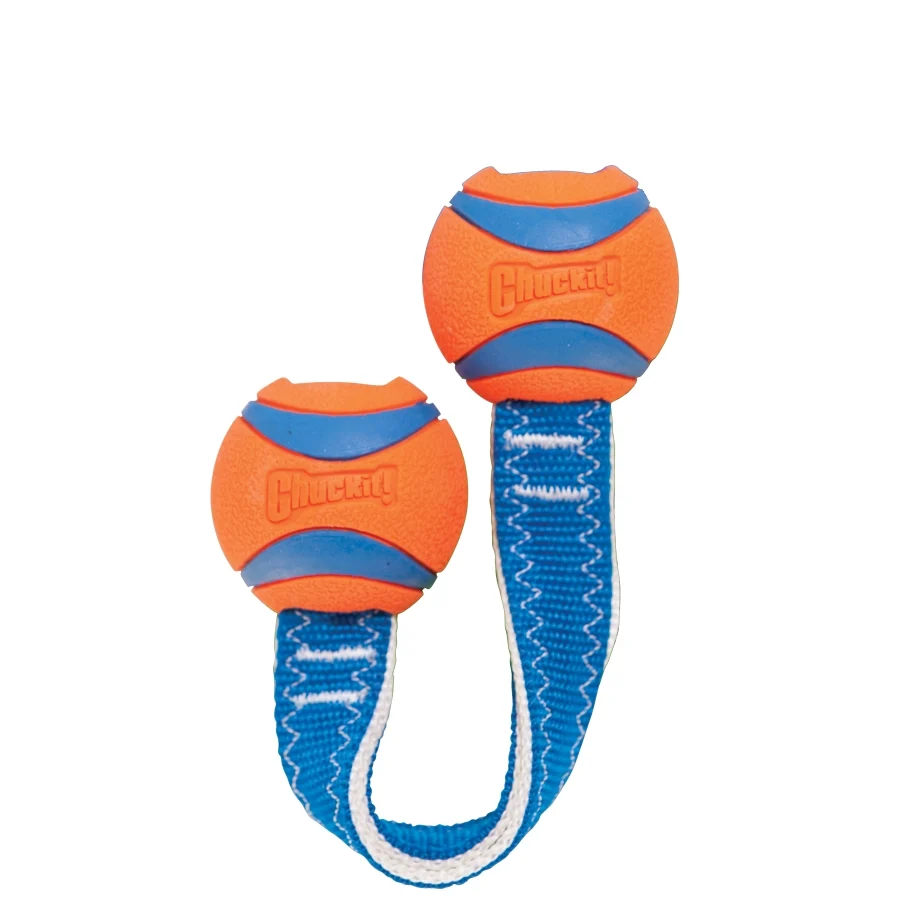 Hračka pro psy na přetahování se 2 tenisovými míčky a nylonovým popruhem, ø 5 cm – Chuckit! Ultra Duo Tug S - Obrázek 2