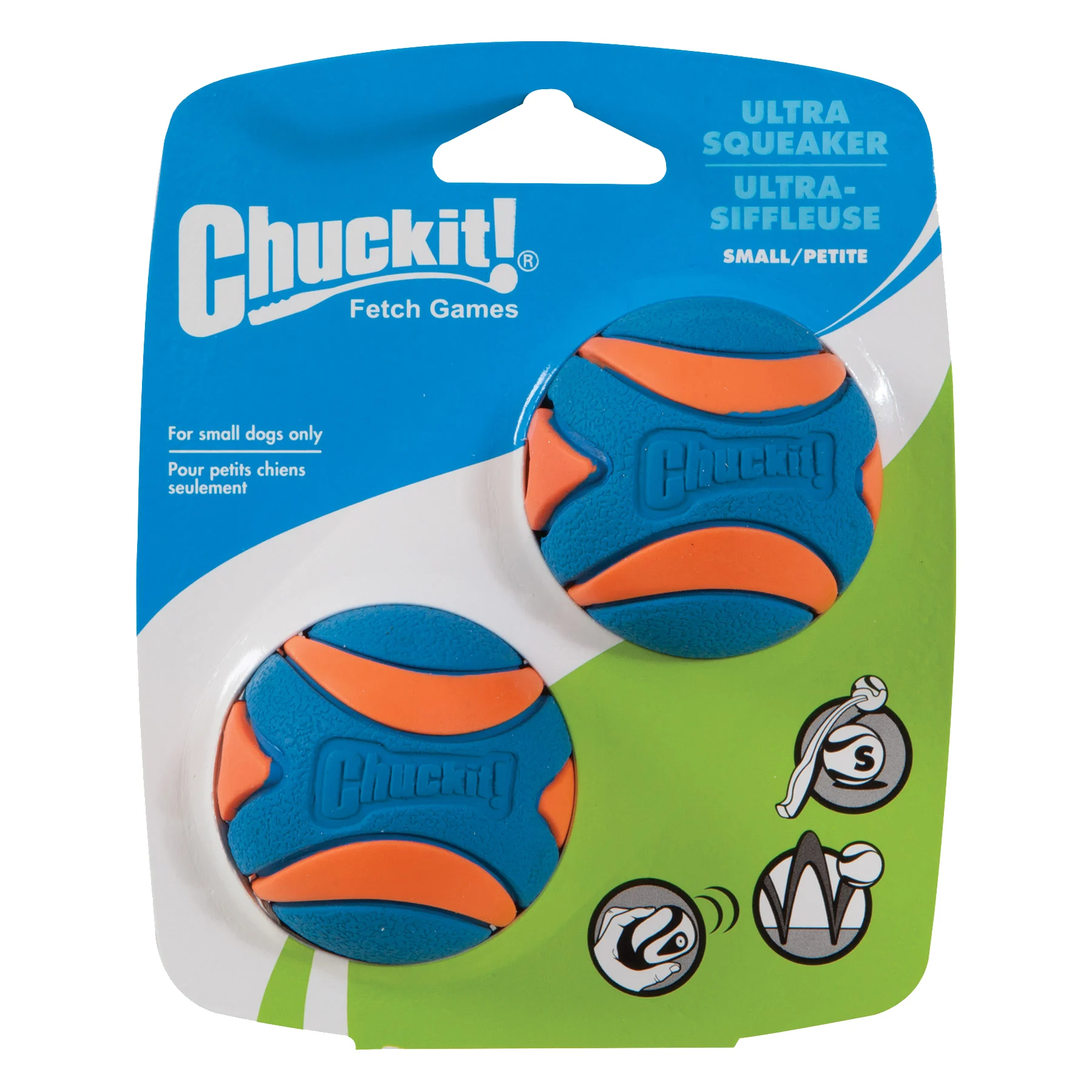 Gumový míček pro psy s pískátkem S, ø 5 cm, 2 ks – Chuckit! Ultra Squeaker Ball - Obrázek 1