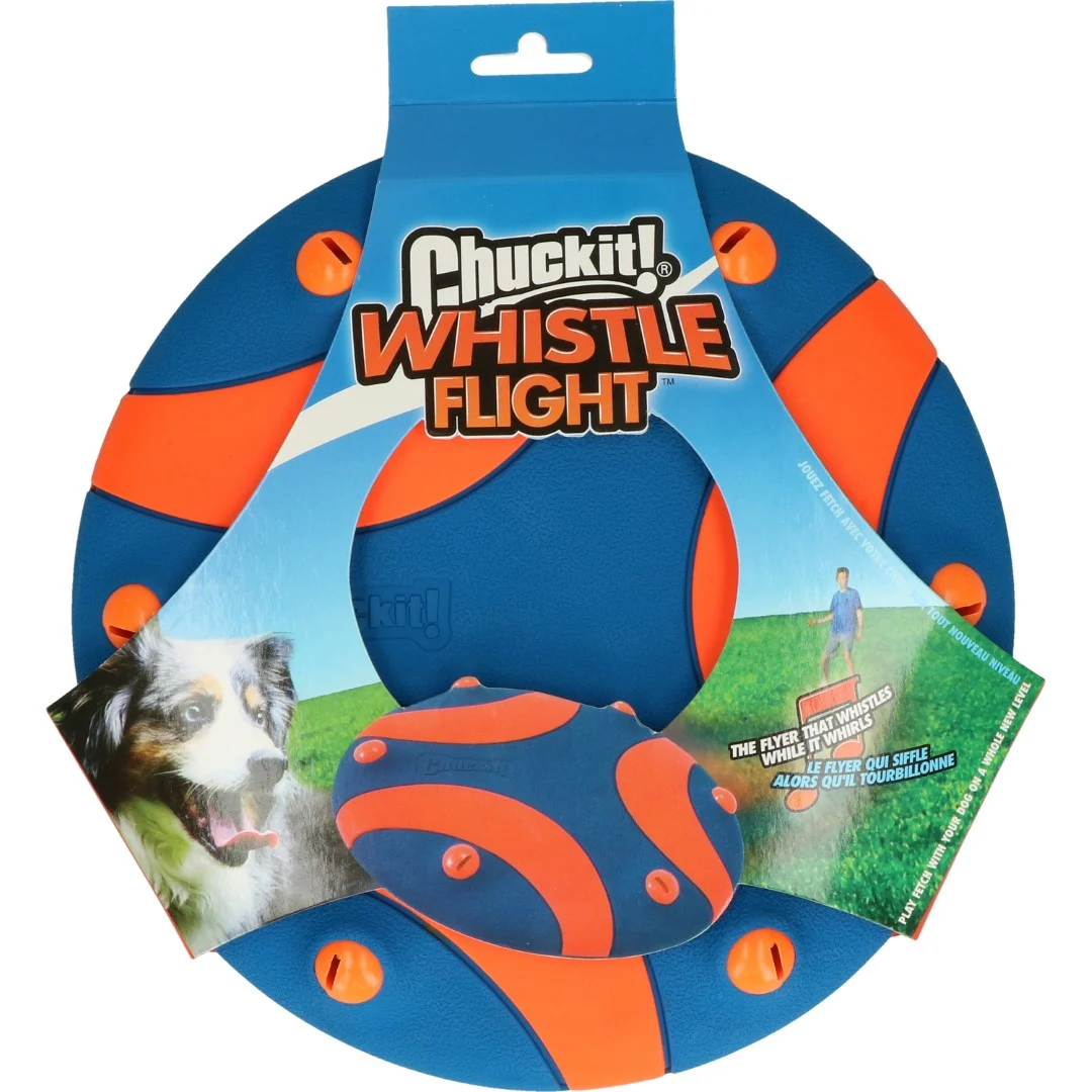 CHUC32222.jpg Frisbee pro psy s pískátkem, gumové, 28 cm – Chuckit! Whistle Flight - Obrázek 1