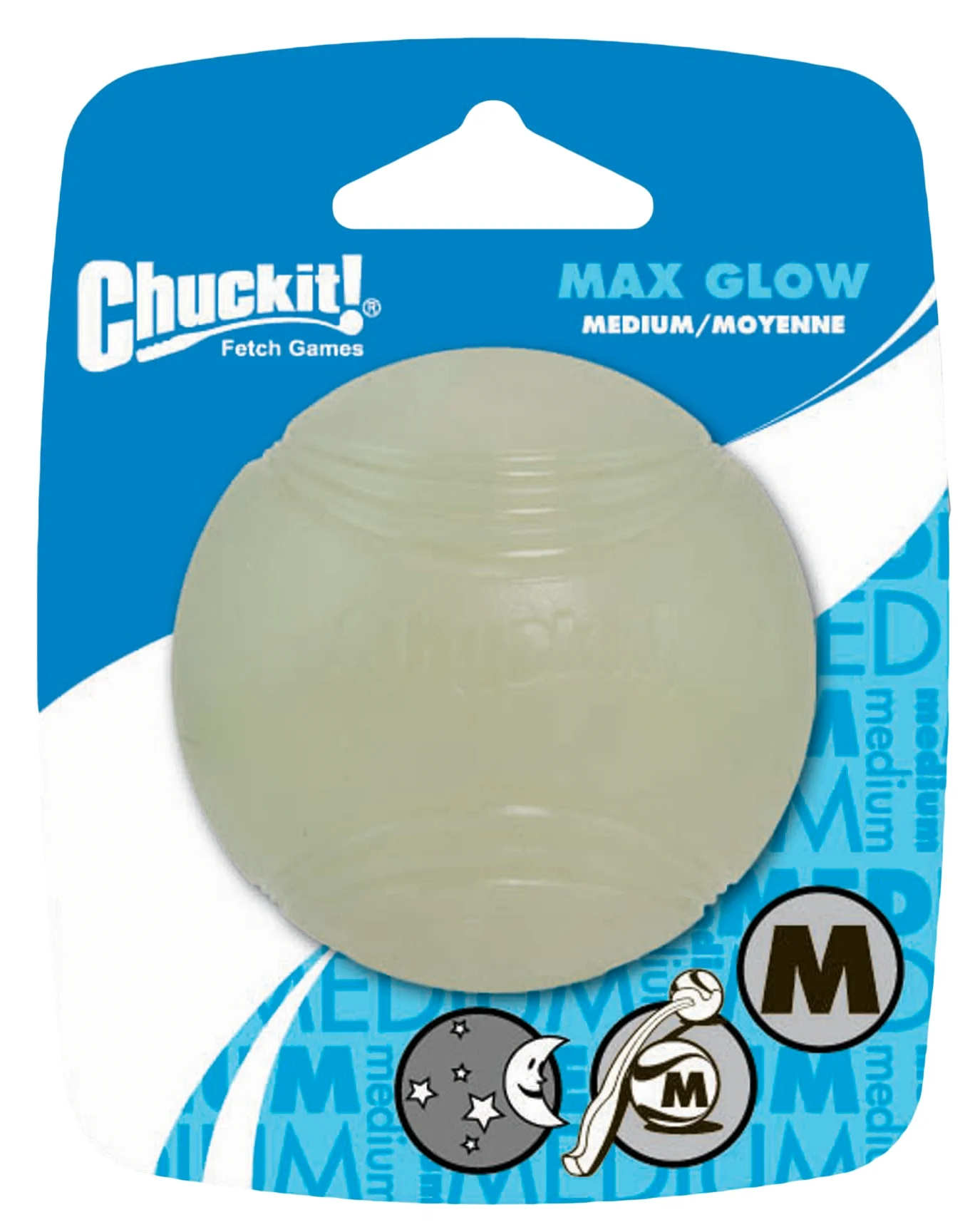 Gumový míček pro psy, svítící, Ø 6 cm – Chuckit! Max Glow M - Obrázek 1