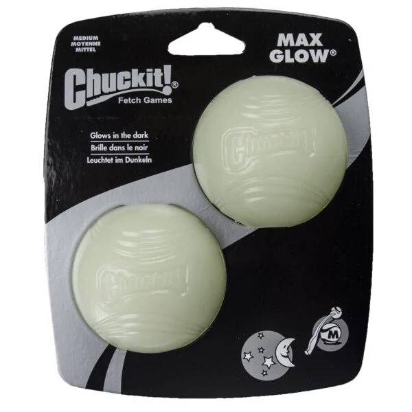 Svítící gumový míček pro psy, Ø 6 cm, 2 ks – Chuckit! Max Glow M