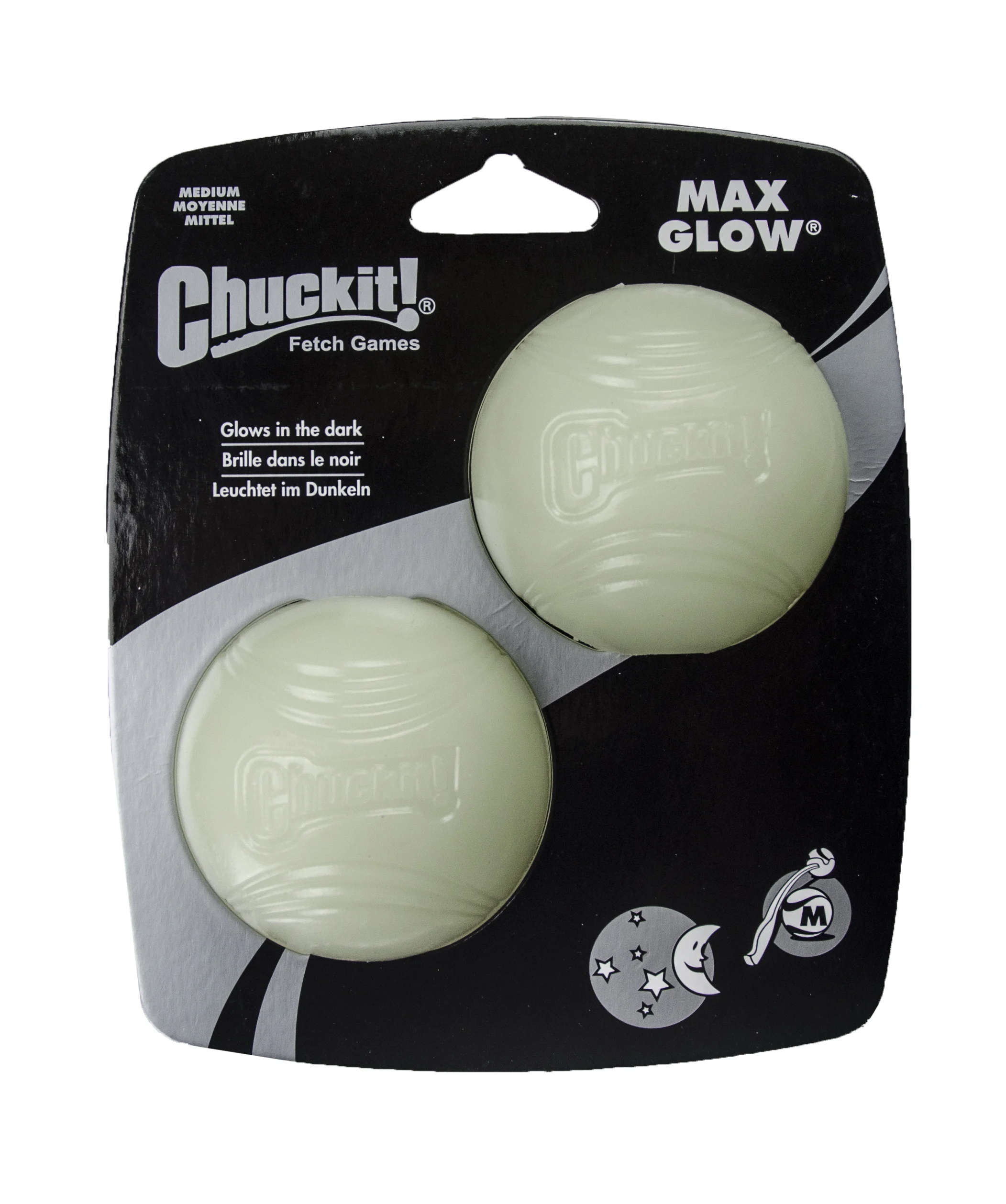 Svítící gumový míček pro psy, Ø 6 cm, 2 ks – Chuckit! Max Glow M - Obrázek 1