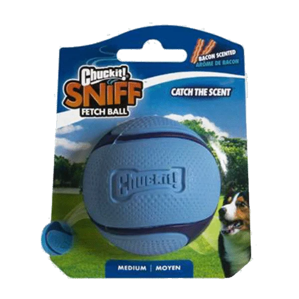 Míček pro psa s vůní slaniny – Chuckit! Sniff Fetch Ball Bacon M