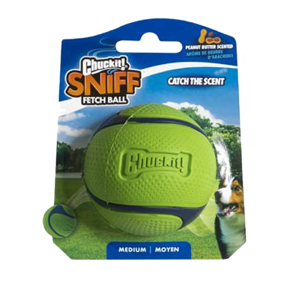 Psí míček s vůní burákového másla – Chuckit! Sniff Fetch Ball Peanut Butter M - Obrázek 1